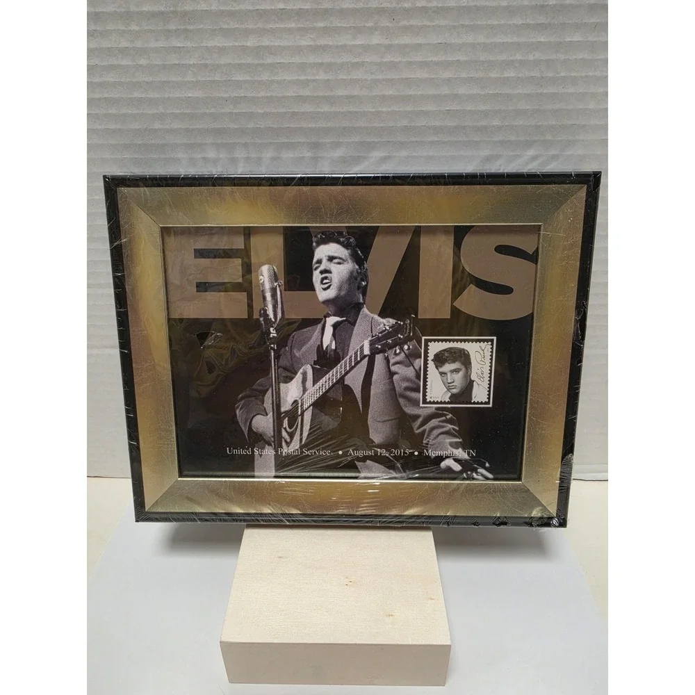 official USPS Elvis Presley Framed Art piece featuring the August 12, 2015